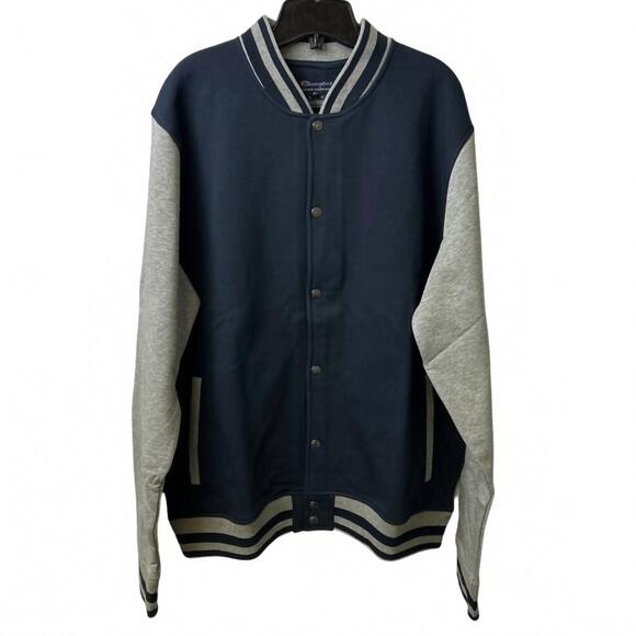 NEW CHAMPION men varsity bomber jacket in navy